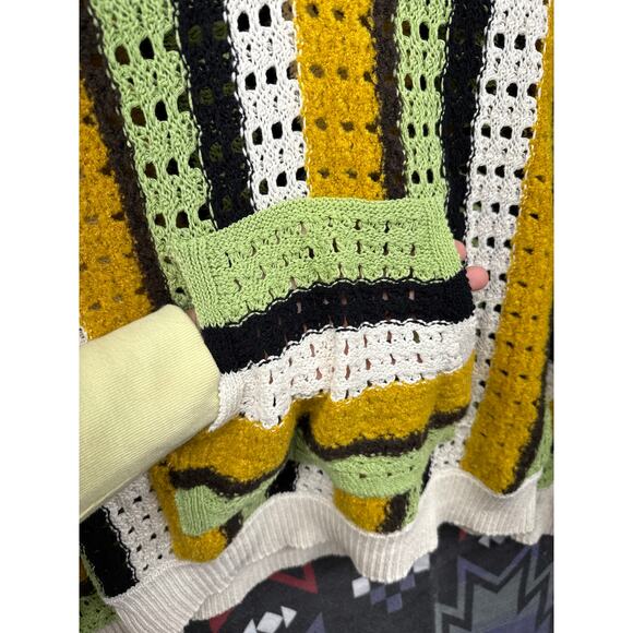 BDG Unisex UO Striped Knit Hoodie Sweatshirt Urban Outfitters Boho Hippie - Picture 4 of 8